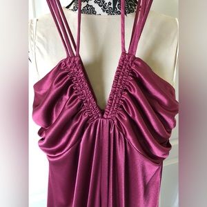 Boston Proper maxi Scheared halter Bandeau Shimmeing raspberry maxi size XS/S